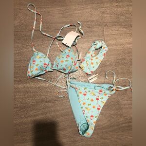 New Dippin' Daisy's Emilia Triangle Bikini set M